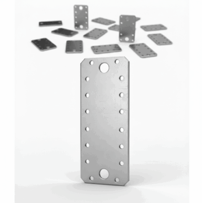 Set 10 placa perforat pentru imbinare lemn, Atlantic 1979, zincat, 180 x 65 mm 𝗚𝗿𝗼𝘀𝗶𝗺𝗲 𝟮𝗺𝗺