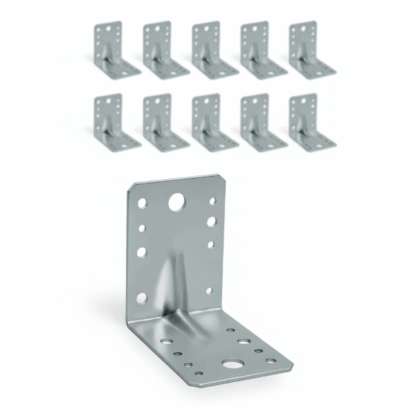 Set 10 coltar perforat pentru lemn vinclu, 90 grade, tip 4n, zincat, 90 x 90 x 65 mm 𝗚𝗿𝗼𝘀𝗶𝗺𝗲 𝟮𝗺𝗺