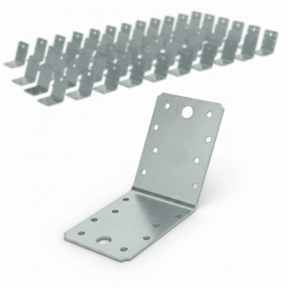 Set 50 coltar perforat pentru lemn vinclu, 135 grade, zincat, 90 x 90 x 65 mm 𝗚𝗿𝗼𝘀𝗶𝗺𝗲 𝟮𝗺𝗺