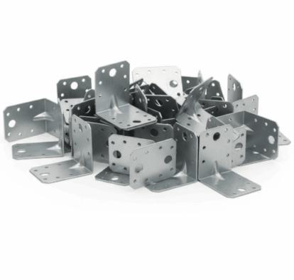 Set 50 coltar perforat pentru lemn vinclu, 90 grade, tip 4n, zincat, 70 x 70 x 54 mm grosime 1.20