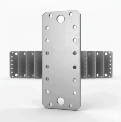 Set 50 placa perforat pentru imbinare lemn, Atlantic 1979, zincat, 180 x 65 mm 𝗚𝗿𝗼𝘀𝗶𝗺𝗲 𝟮𝗺𝗺