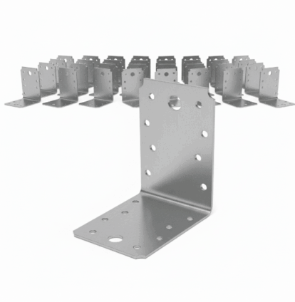 Set 50 simplu coltar perforat pentru lemn vinclu, Atlantic 1979, 90 grade, zincat, 90 x 90 x 65 mm 𝗚𝗿𝗼𝘀𝗶𝗺𝗲 𝟮𝗺𝗺