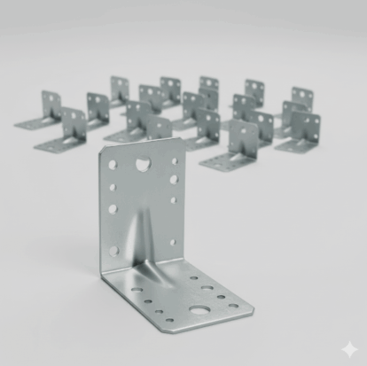 Set 50 coltar perforat pentru lemn vinclu, 90 grade, tip 4n, zincat, 90 x 90 x 65 mm 𝗚𝗿𝗼𝘀𝗶𝗺𝗲 𝟮𝗺𝗺