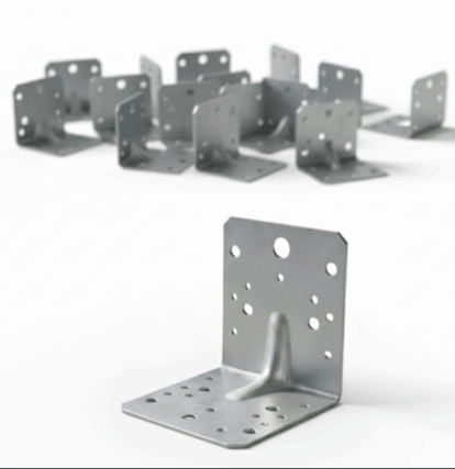 Set 50 buc, vinclu sau coltar perforat pentru lemn 90 grade, tip 4n, zincat, 105 x 105 x 90 mm 𝗚𝗿𝗼𝘀𝗶𝗺𝗲 𝟮𝗺𝗺