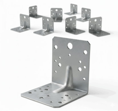 Set 10 coltar perforat pentru lemn vinclu, 90 grade, tip 4n, zincat, 105 x 105 x 90 mm 𝗚𝗿𝗼𝘀𝗶𝗺𝗲 𝟮𝗺𝗺