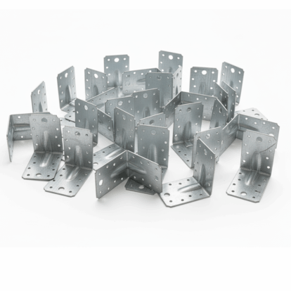 Set 500 coltar perforat pentru lemn Vinclu, 90 grade, tip 4n, zincat, 90 x 90 x 65 mm (𝗚𝗿𝗼𝘀𝗶𝗺𝗲 𝟮𝗺𝗺 )