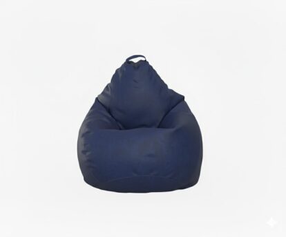 Fotoliu puf, tip pară, albastru închis, umplut cu perle din polistiren, utilizabil în interior/exterior, husă detașabilă, Bean Bag atlantic 1979